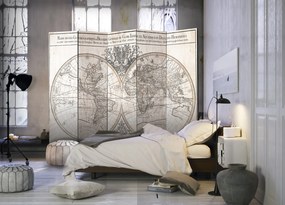 Διαχωριστικό με 5 τμήματα - Mappe-Monde Geo-Hydrographique [Room Dividers] 225x172