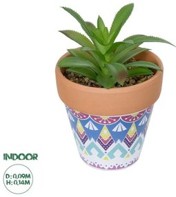 Artificial Garden SUCCULENT ALOE POTTED PLANT 21040 Διακοσμητικό Φυτό Αλόη Φ9 x Υ14cm Globostar 21040