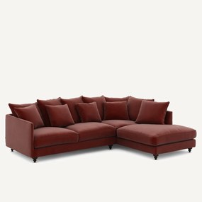 Γωνιακός καναπές-κρεβάτι με βελούδο, Lazare