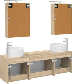 vidaXL Σετ Ντουλαπιών Μπάνιου 5 pcs Sonoma Δρυς Επεξεργασμένο Ξύλο