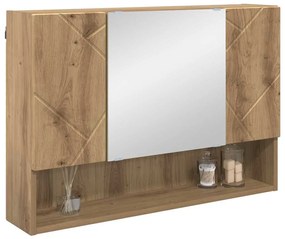vidaXL Ντουλάπα Καθρέφτη Επιτοίχιο Artisan Oak 80 x 17 x 55 εκ