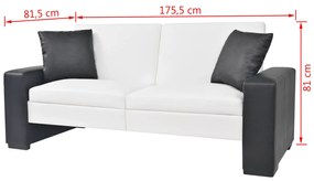 vidaXL Καναπές Λευκό ύφασμα