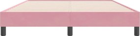 vidaXL Box Spring κρεβάτι χωρίς στρώμα ροζ 160x220 cm Βελούδινο