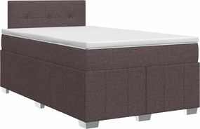 vidaXL Κρεβάτι box spring με στρώμα Σκούρο Καφέ 120 x 190 cm Ύφασμα