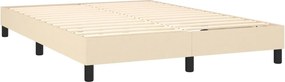 vidaXL Κρεβάτι Boxspring με Στρώμα &amp; LED Κρεμ 140x190 εκ. Υφασμάτινο