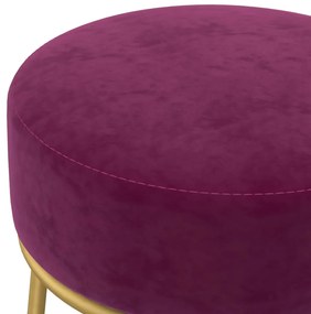 vidaXL Στρογγυλό Σκαμπό Hocker Μοβ Βελούδινο