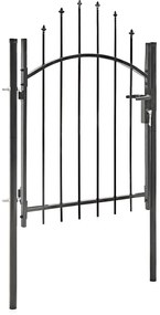 vidaXL Καγκελόπορτα Μαύρη 1 x 1,5 μ. Ατσάλινη