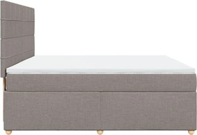 vidaXL Κρεβάτι Boxspring με Στρώμα Taupe 180x200 εκ. Υφασμάτινο