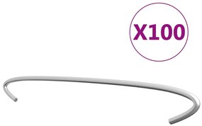 vidaXL Γάντζοι Συρματοκιβωτίου 100 τεμ. 50 εκ. από Γαλβανισμένο Ατσάλι