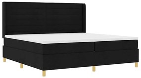 vidaXL Κρεβάτι με ελατήρια με στρώμα Μαύρο 200 x 200 cm ύφασμα