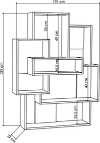 Ραφιέρα Δαπέδου 6 Θέσεων (101x22x132) A-G Barce 855DTE3690 White/Oak