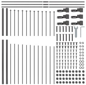 vidaXL Φράχτης κήπου  με καμπύλη κορυφή, Γκρι, 13,6x1,75 μ, Χάλυβας