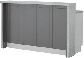 Πάγκος νησίδας Tahoma-Μήκος: 160 εκ.-Γραφίτης-Chromix Silver