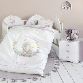 Σεντόνια Βρεφικά Belle (Σετ 3τμχ) White-Pink Nima Cradle 120x170cm 100% Βαμβάκι