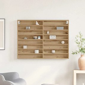 vidaXL Βιτρίνα με ράφι Επιτοίχιο Άλλο artisan δρυς 100 x 8.5 x 75 cm