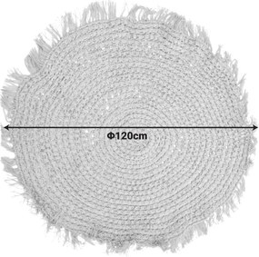 Χαλί Mibre Inart γιούτα σε φυσική απόχρωση Φ120x1εκ