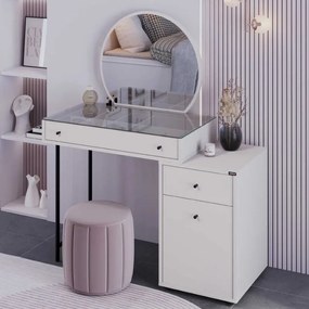Megapap Τουαλέτα Με Καθρέπτη Dior Λευκό Του Πάγου 108x45x130εκ.