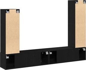 vidaXL Σετ επίπλου τηλεόρασης 6 pcs Μαύρη Οξυά Επεξεργασμένο ξύλο