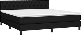 vidaXL Κρεβάτι Boxspring με Στρώμα Μαύρο 160x200 εκ. Υφασμάτινο