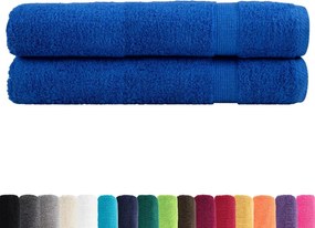 vidaXL Πετσέτες Premium SOLUND 2 τεμ. Μπλε 100x200 εκ. 600 γρ./μ²