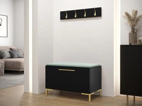 Σετ διαδρόμου Hartford F108, 84x44cm, Μαύρο, Ταπισερί, Πλαστικοποιημένη μοριοσανίδα, Εντοιχισμένη, Τοίχου