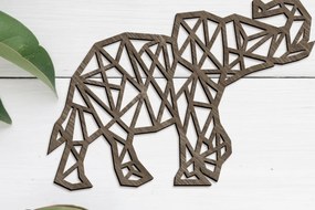 Σετ των 2 Intra απο ξύλο plywood  Χρώμα wenge 3mm-4mm πάχος - Πρότυπο κοπής λέιζερ με ένα στρώμα ελέφαντα Δίασταση 19x17 cm INTRAFABR-87250414