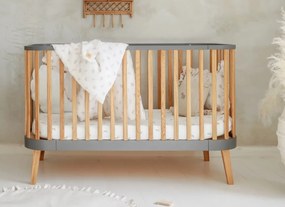 Βρεφικό Κρεβάτι  Bambi Mundo  Natural + Grey 70×140cm  Luletto (Δώρο 10% έκπτωση στο Στρώμα)