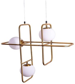 Φωτιστικό Οροφής 77-3593 SE 133-3PS Athen Brass Homelighting Μέταλλο,Γυαλί