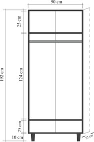 Διφυλλη Ντουλαπα Sonoma LIDYA 52x90x192