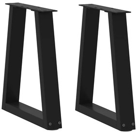 Πόδια Τραπεζιού Σαλονιού Σχήματος V 2 τεμ. Μαύρο 28x(42-43,3) εκ. Ατσάλι
