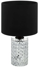 Φωτιστικό Επιτραπέζιο Sapuara 39979 Φ24x42,5cm 1xE27 40W Black-Clear Eglo Steel,Fabric,Glass