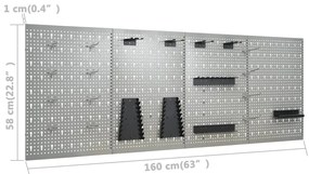 vidaXL Πάγκος Εργασίας με Τέσσερα Πάνελ Τοίχου