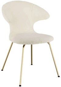 Καρέκλα Τραπεζαρίας Time Flies Teddy Bear 590-18C5901-1 57x59x83cm White-Brass Umage Steel,Polyester