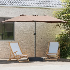 vidaXL Ομπρέλα Κήπου Taupe 385 x 209 x 244 εκατοστά ύφασμα