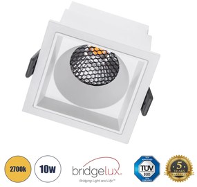 PLUTO-M 60273 Χωνευτό LED Spot Downlight TrimLess Μ8.4xΠ8.4cm 10W 1250lm 38° AC 220-240V IP20 Μ8.4 x Π8.4 x