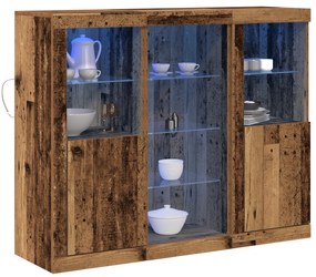 vidaXL Μπουφές με LED φώτα από Παλιό ξύλο 123x37x100 εκ. Επεξεργασμένο ξύλο