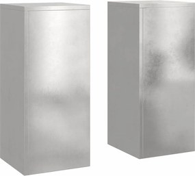 vidaXL Βάση φυτών 2 pcs Ασημί 24 x 24 x 55 εκ. Ανοξείδωτο ατσάλι