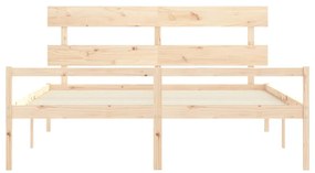 vidaXL Κρεβάτι Ηλικιωμένου με Κεφαλάρι Μασίφ Ξύλο Super King Size