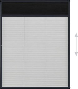 vidaXL Σήτα Παραθύρου Πλισέ Ανθρακί 60 x 80 εκ. από Αλουμίνιο