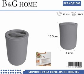 Θήκες οδοντόβουρτσας πλαστικές σε σετ 5Χ - Grey - 21608
