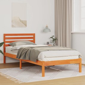 vidaXL Σκελετός Κρεβατιού Καφέ κεριού 100 x 210 cm Μασίφ ξύλο πεύκου