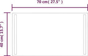 vidaXL Καθρέφτης Μπάνιου με LED 70x40 εκ.