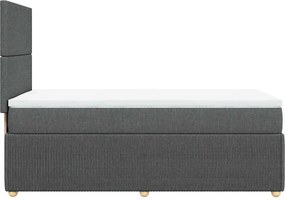 vidaXL Κρεβάτι Boxspring με Στρώμα Σκούρο Γκρι 80x200 εκ. Υφασμάτινο