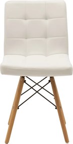 Καρέκλα Cian II pakoworld PU λευκό-φυσικό πόδι