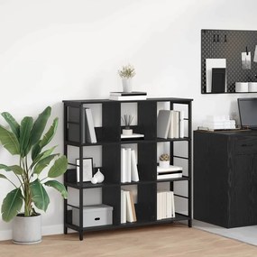 Ράφι Βιβλίων Μαύρη Οξυά 102 x 32 x 104,5 εκ. Επεξεργασμένο ξύλο