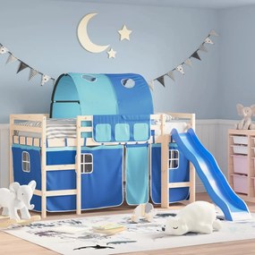 vidaXL Κουρτίνες για Κρεβάτι Κουκέτα με Τούνελ Μπλε από Πολυεστέρα
