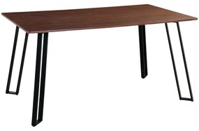 Τραπέζι Τραπεζαρίας ArteLibre SARTHA Καρυδί/Μαύρο MDF/Μέταλλο 150x90x75cm
