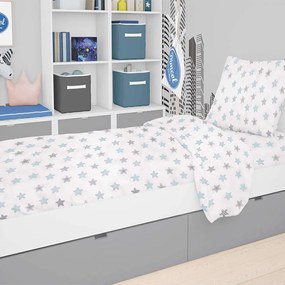 Σεντόνι Βρεφικό Με Λάστιχο Star 104 Sky Blue DimCol Crib 70x140cm 100% Βαμβάκι