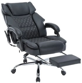 Καρέκλα γραφείου διευθυντή Thrive pakoworld Premium Quality μηχανισμός massage-θερμαινόμενη πλάτη pu μαύρο