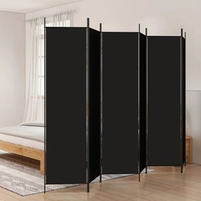 Διαχωριστικό Δωματίου με 6 Πάνελ Μαύρο 300x200 εκ. από Ύφασμα